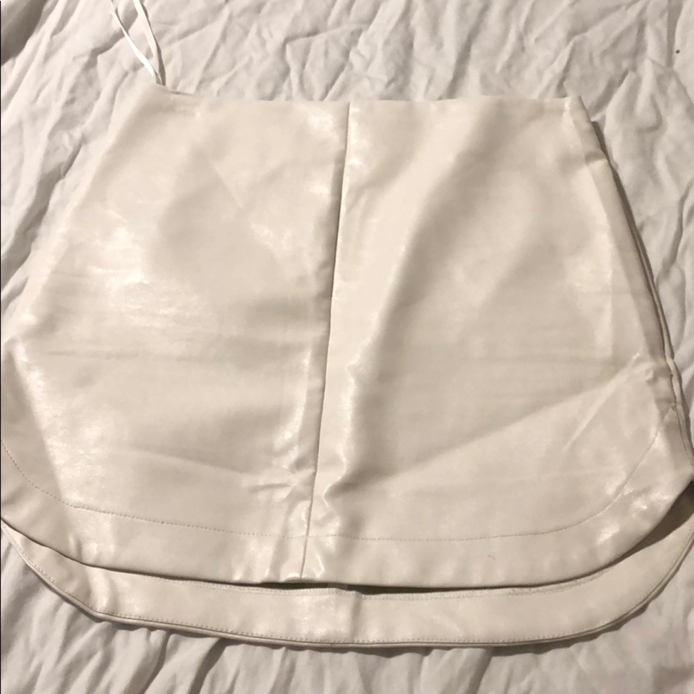 White Pleather mini skirt